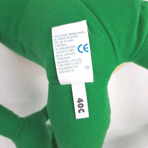 Vintage Looney Tunes Applause 1994 WB Michigan J Frog Poseable Plush Toy 22 Inch - Picture 9 of 9